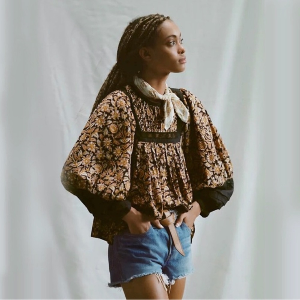 Anthropologie Cleobella Harley Rafia Lace Blouse Small
